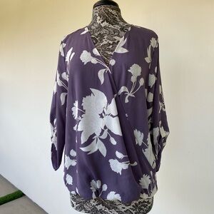Purple Floral Women's Top by West Kei size XL